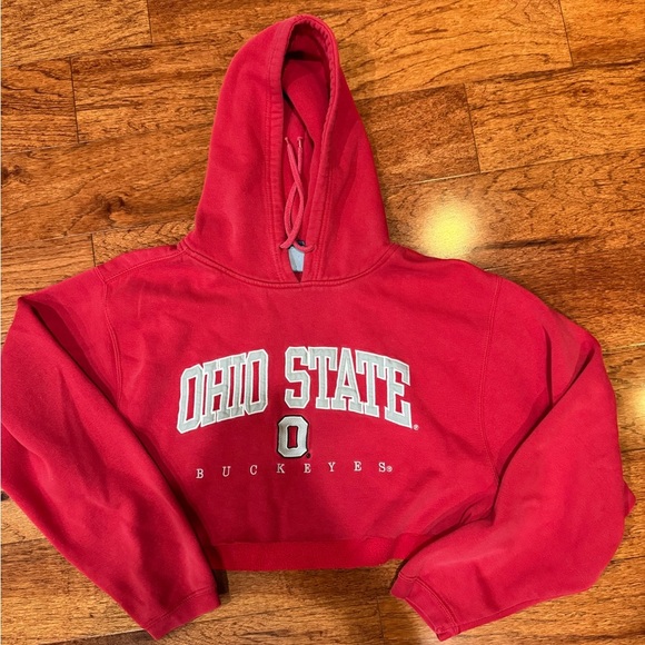 Women's Vintage Ohio State Buckeyes Cropped Hooodie - Picture 1 of 3